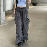 Baggy Elastic Waist Cargo Pants